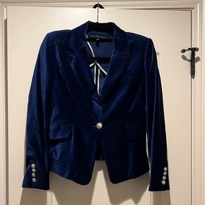 WHBM midnight blue velvet blazer - Size 6